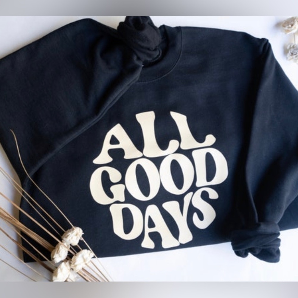 ALL GOOD DAYS Black Crewneck Sweatshirt
